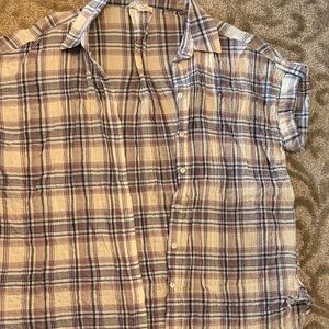 Jane and Delancey Multicolor Plaid Button Down Shirt